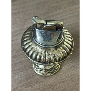 Vintage Evans Art Deco Gold Tone Spitfire Table Lighter. RARE